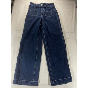 Old Navy Women's Size 4 Sky-Hi Wide Leg Extra High-Rise Dark Wash Denim Jeans